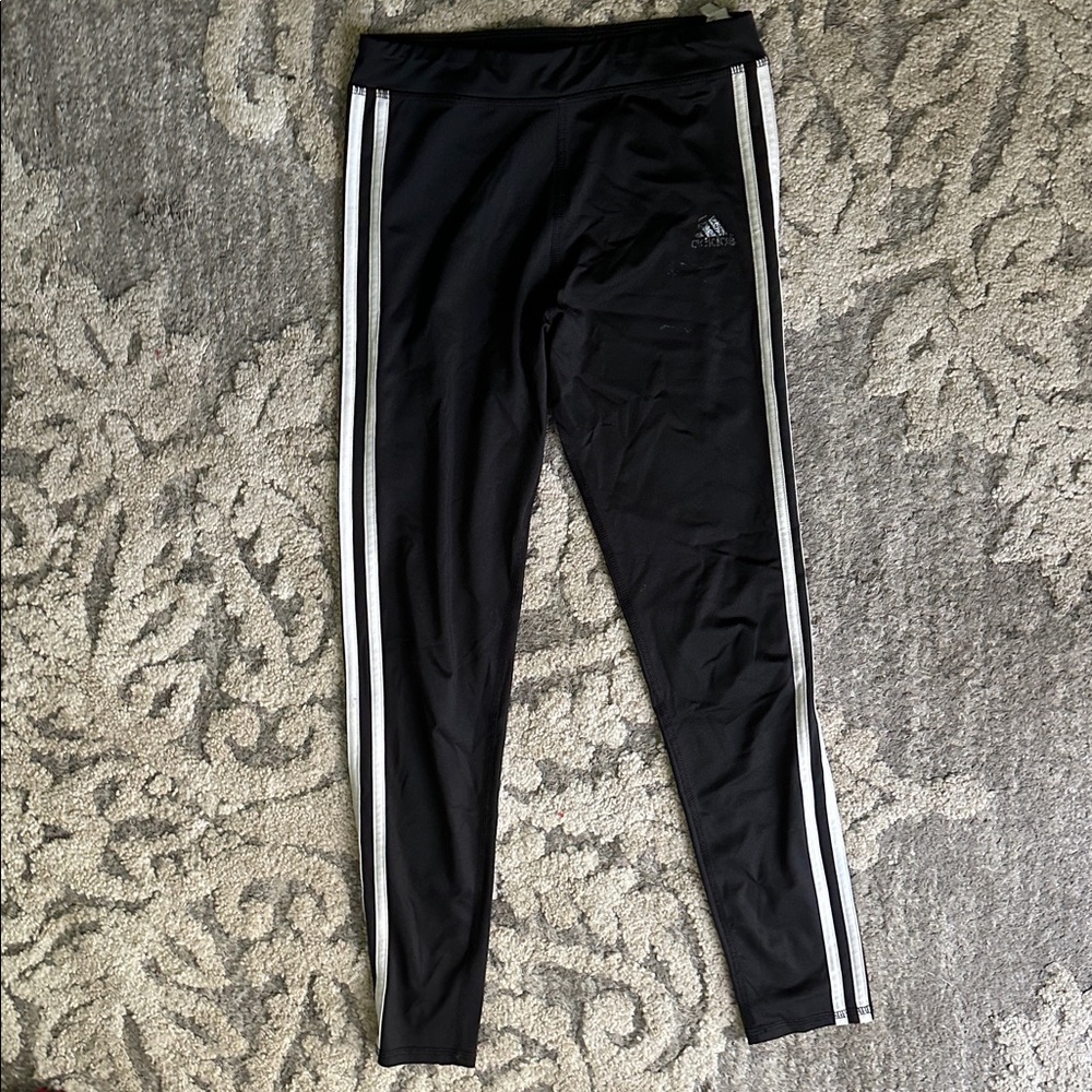 Adidas Black Tights with White Accents